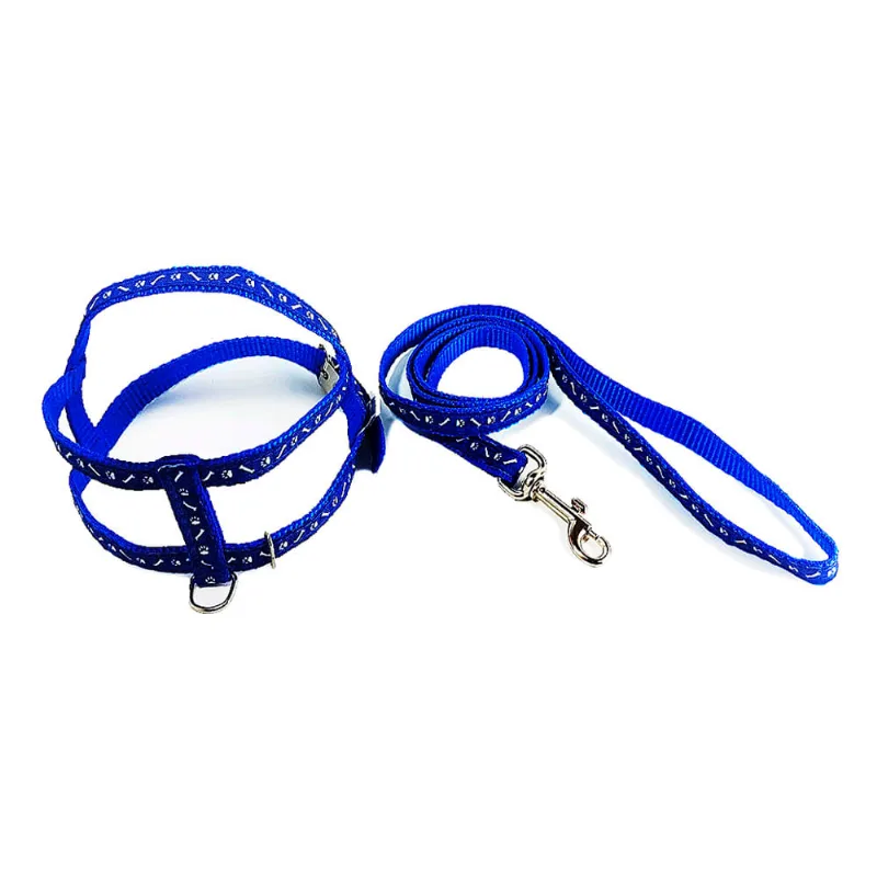 Guia e Peitoral Pata e Osso Azul Santa Fé Pet Nº 04