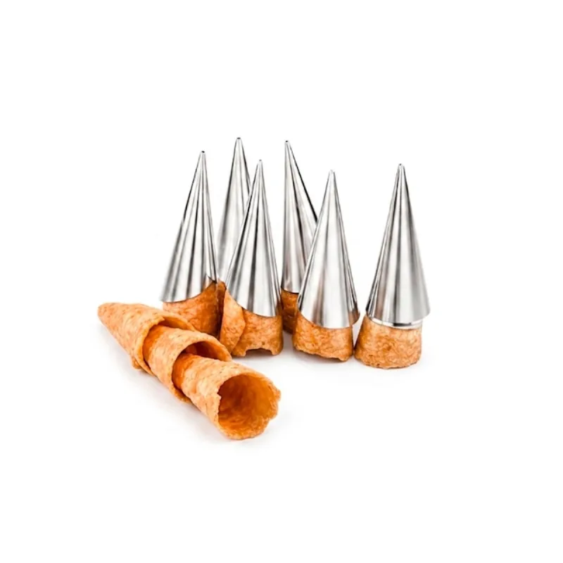 Forma Canudinho Inox Cone Modelador Massa Confeitaria 6un - KeHome - Utilidades Domesticas