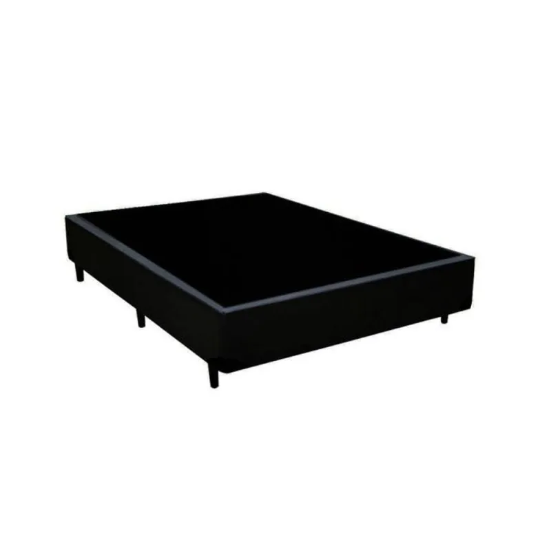 Cama Base Box Casal Preto Sintético 38x138x188 - OUTRAS - Móveis