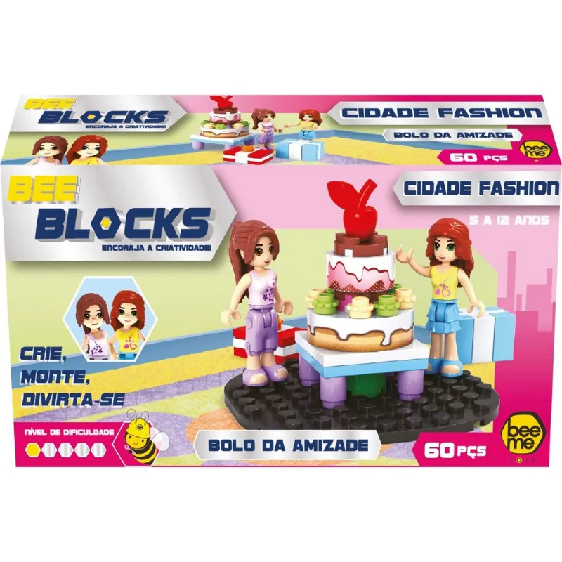 Blocos de Montar - Bolo da Amizade 60 Peças - Bee Blocks
