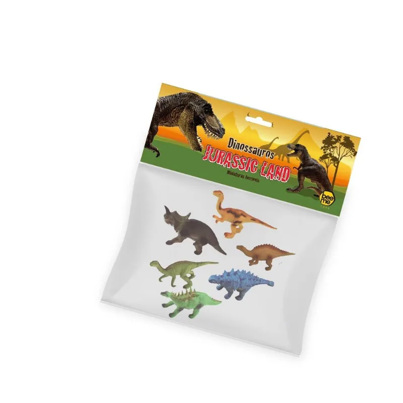 Bag Dinossauros com 6 - Bee Me Toys