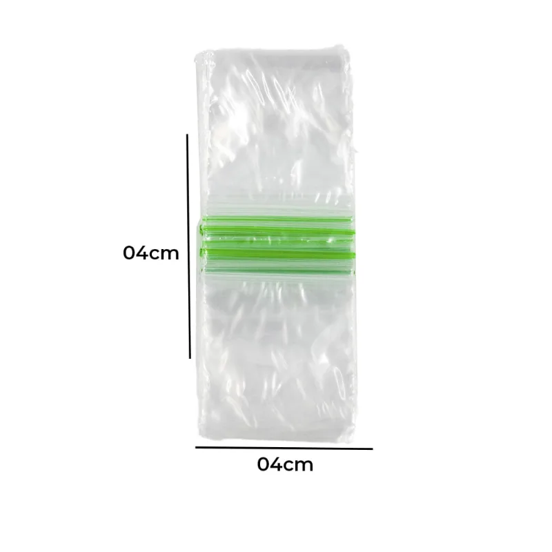 Saco Zip Lock Hermético Nº0 04X04cm Com 100 Unidades Unica