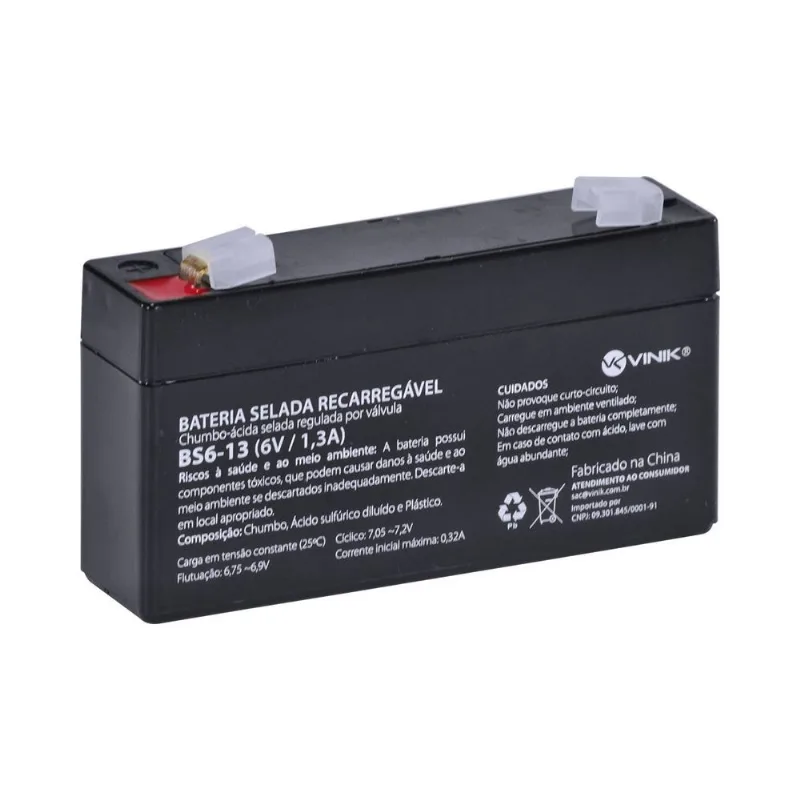 BATERIA 6V 1,3A SELADA VLCA BS6-13