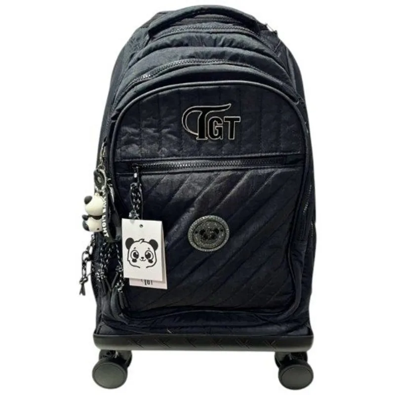 Mochila De Rodinhas Tegaote Panda Preto 48cm TGT0625-19 (MP)