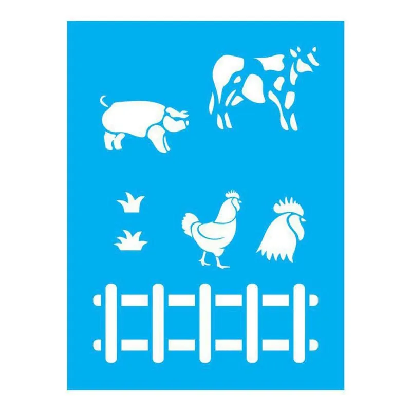 Stencil Tamako Animais Fazenda - 15X20Cm - Ref 903
