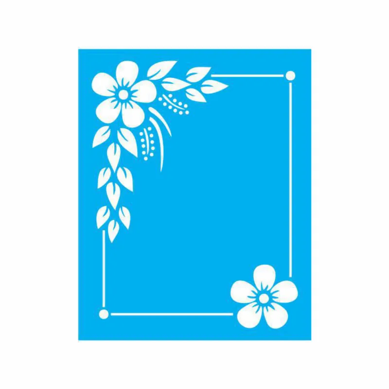 Stencil Tamako Moldura Floral - 20X25Cm - Ref 9159