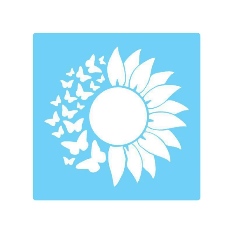 Stencil de Parede Flor - Tamako 55x55cm PETG 0,3mm