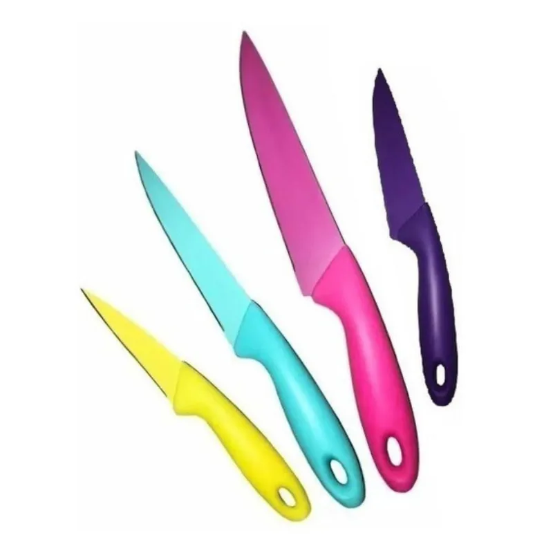 Conjunto com 4 Facas em Aço Inox Coloridas Wincy