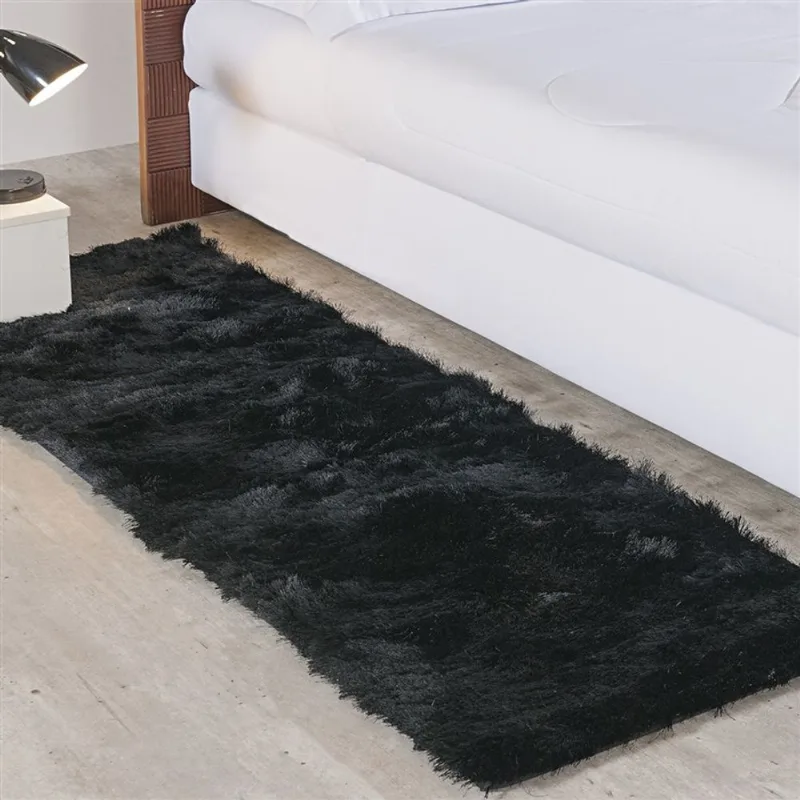 TAPETE SILK SHAGGY 0,60 X 1,80 PRETO