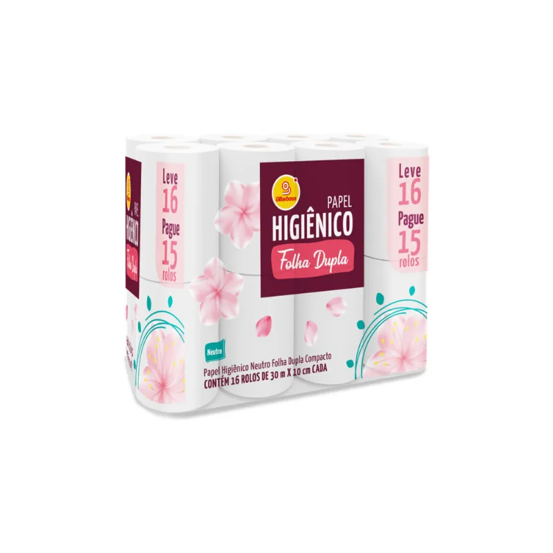 Papel Higiênico GBarbosa Folha Dupla 30m c/ 16