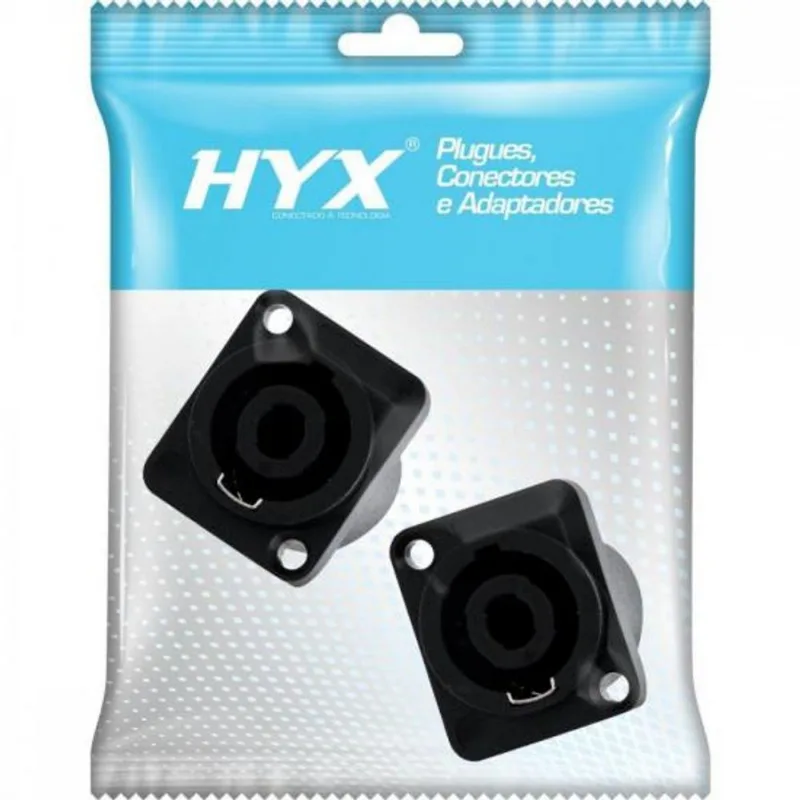 Conector Speakon Fêmea 4 Pólos HP015 Preto hyx - pct / 2
