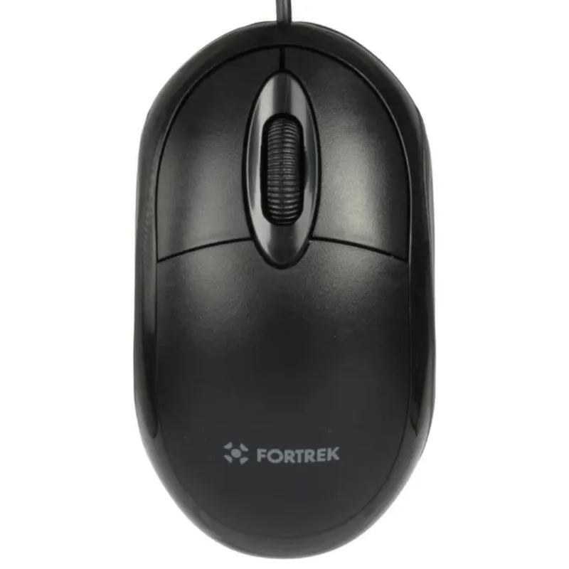 Mouse Óptico Fortrek OML101 USB 800dpi Cor Preto cabo 1.2m