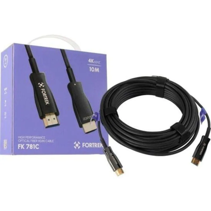 Cabo HDMI Fibra Óptica FK781C 4K 3840 X 2160 com 10M para Áudio e Vídeo sem Perda de Qualidade - OUTRAS - Casa E Construção