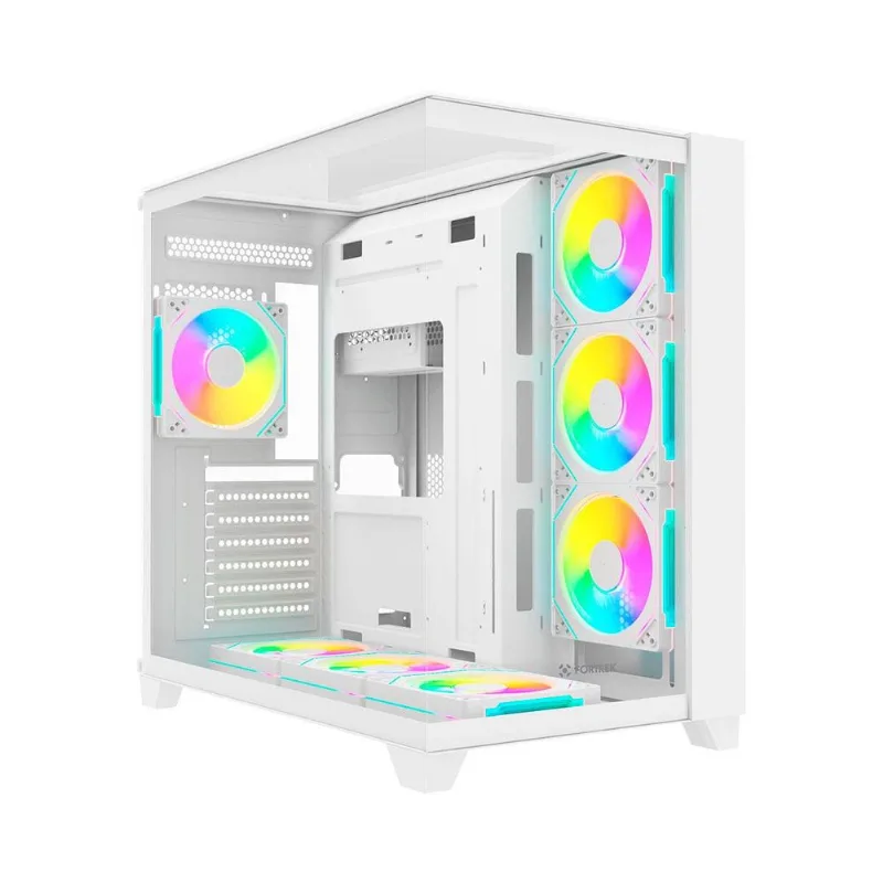 Gabinete Gamer Aquário Fortrek Clarity Full Vidro Temperado Até 7 Fans ATX Branco 86945