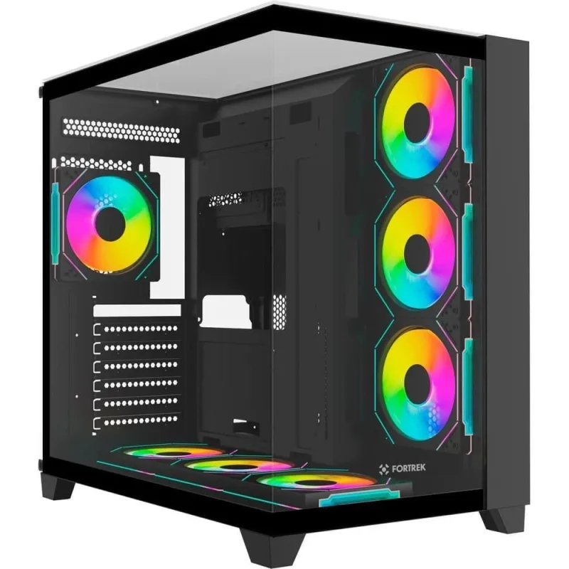 Gabinete Gamer Clarity Full Glass Aquario ATX Aco Vidro Temperado Preto Fortrek - Fortrek - Agro