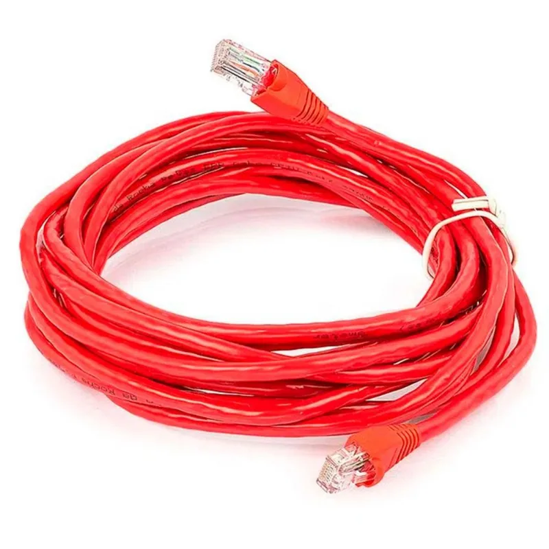 Cabo De Rede (patch Cord) Rj45 Cat 5e - 10 Metros - Vermelho - Plus Cable Pc-ethu100rd