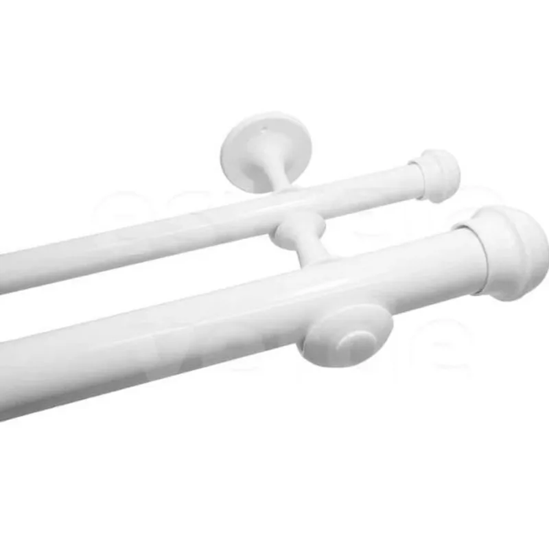 kit varao duplo 19/28mm schuanka branco 2.5m - 90674