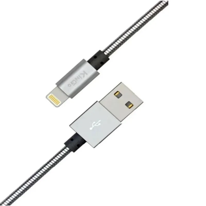Cabo Usb Carregador Kingo Metal Reforçado Iphone 8 X 11 12 13 14 Pro Max