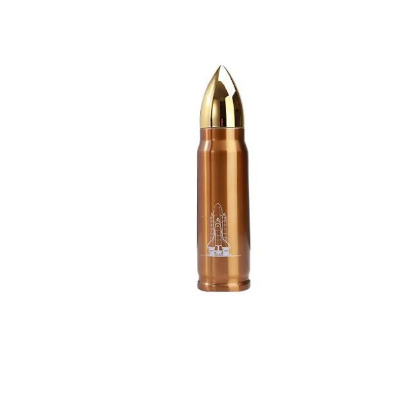 Garrafa Térmica Bala De Fuzil Aço Inox Bronze