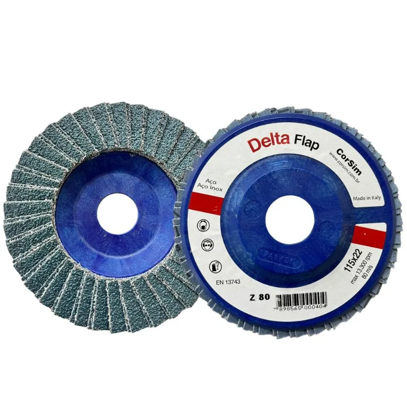 Disco Flap Delta Zirc D.115mm Grão 80 Disco Flap Delta Zirc D.115mm Grão 80