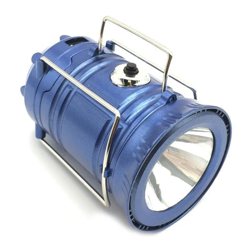 Lanterna Lampião 7 Leds Solar Bivolt + Entrada Usb Camping
