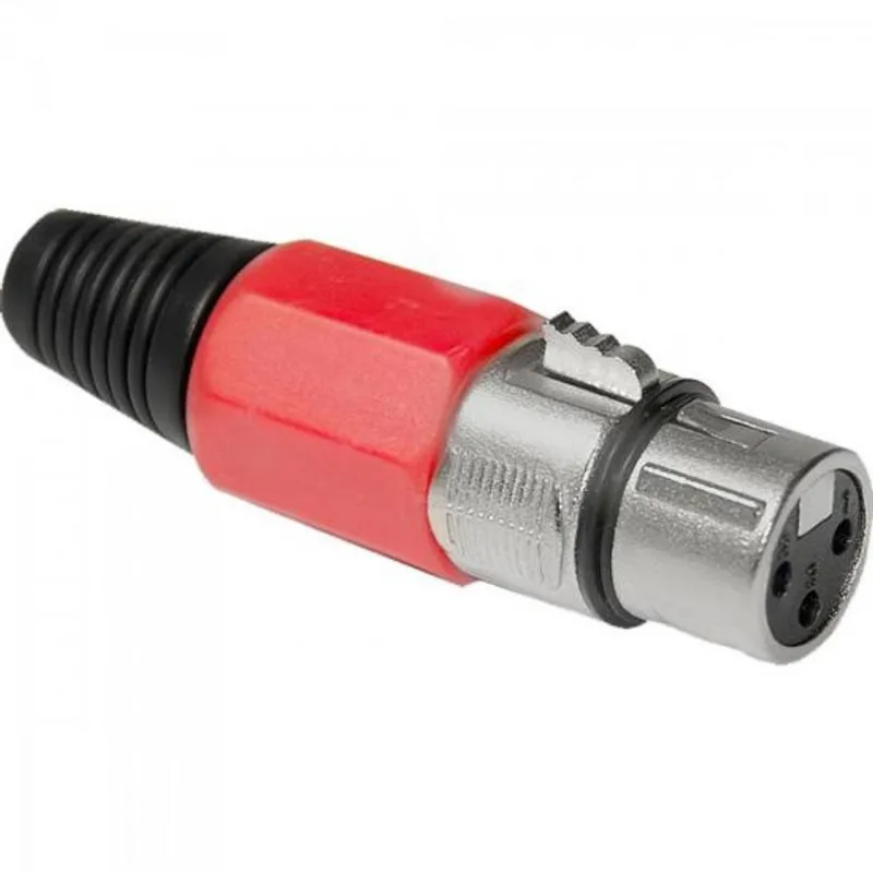 Conector Cannon Fêmea Plástico JCCN0005 Vermelho Storm - pct / 5