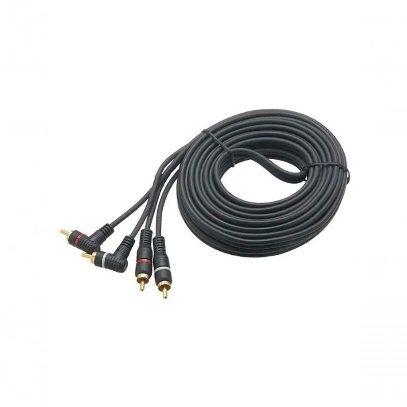 Cabo De Audio 2rca + 2rca 5 Metros 90-180 Graus Plug Gold