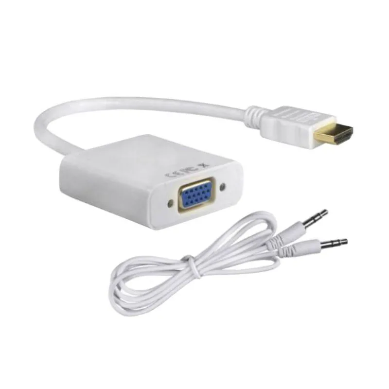 Cabo Conversor Hdmi Para Vga + Cabo De Audio Nwt Adap0038