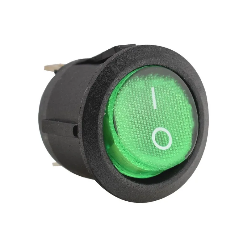 Botão Liga Desliga Chave Mini Interruptor Bolinha - Verde Anxt
