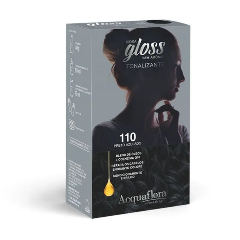 TINTURA ACQUAFLORA GLOSS PRETO AZULADO 110