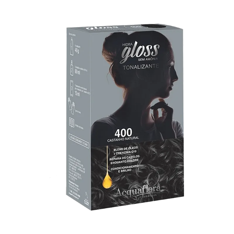 Tonalizante Acquaflora Hidra Gloss 400 Castanho Natural