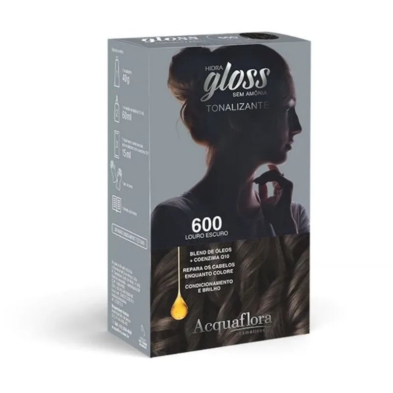 Acqualflora Kit Tonalizante Hidra Gloss 600 Louro Escuro