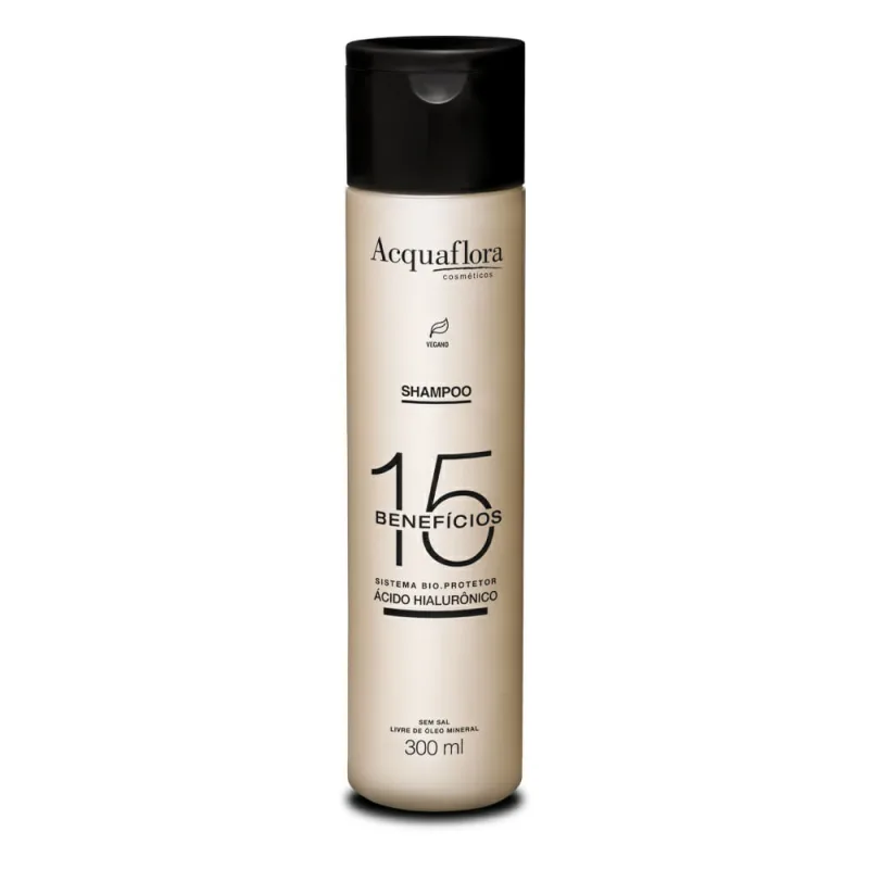 Shampoo Acquaflora 15 Benefícios 300ml - ACQUAFLORA - Higiene E Cuidados Pessoais