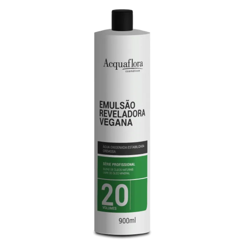 Água Oxigenada Reveladora Acquaflora Vegana 20vol 900ml Emulsão Reveladora Acquaflora Vegana 20vol 900ml