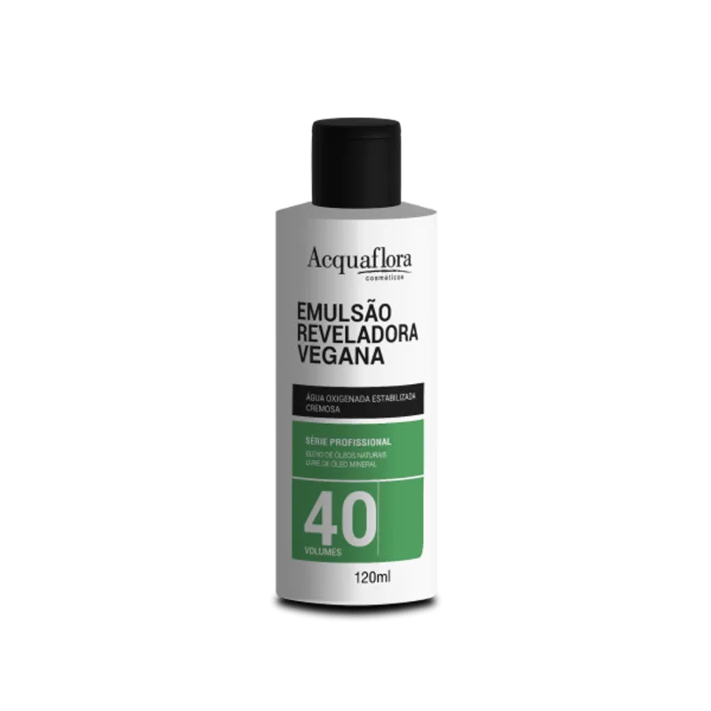 Água Oxigenada Acquaflora Vegana 40vol 120ml Emulsão Reveladora Acquaflora Vegana 40vol 120ml