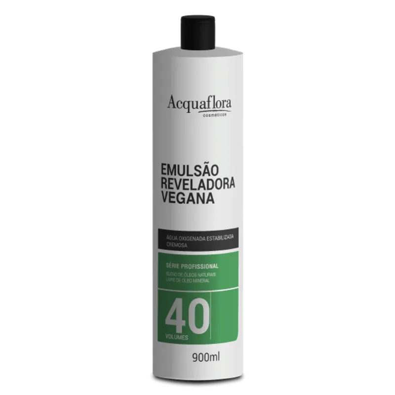 Água Oxigenada Acquaflora Vegana 40vol 900ml Emulsão Reveladora Acquaflora Vegana 40vol 900ml