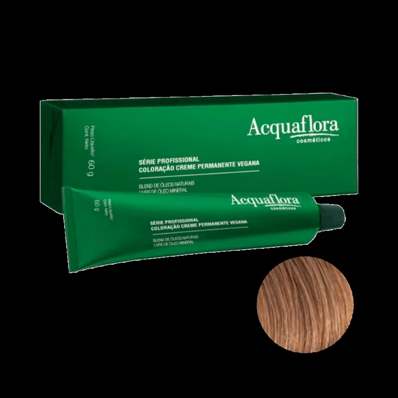 Coloração Acquaflora Creme Permanente Vegana 8.0 Louro Claro 60g