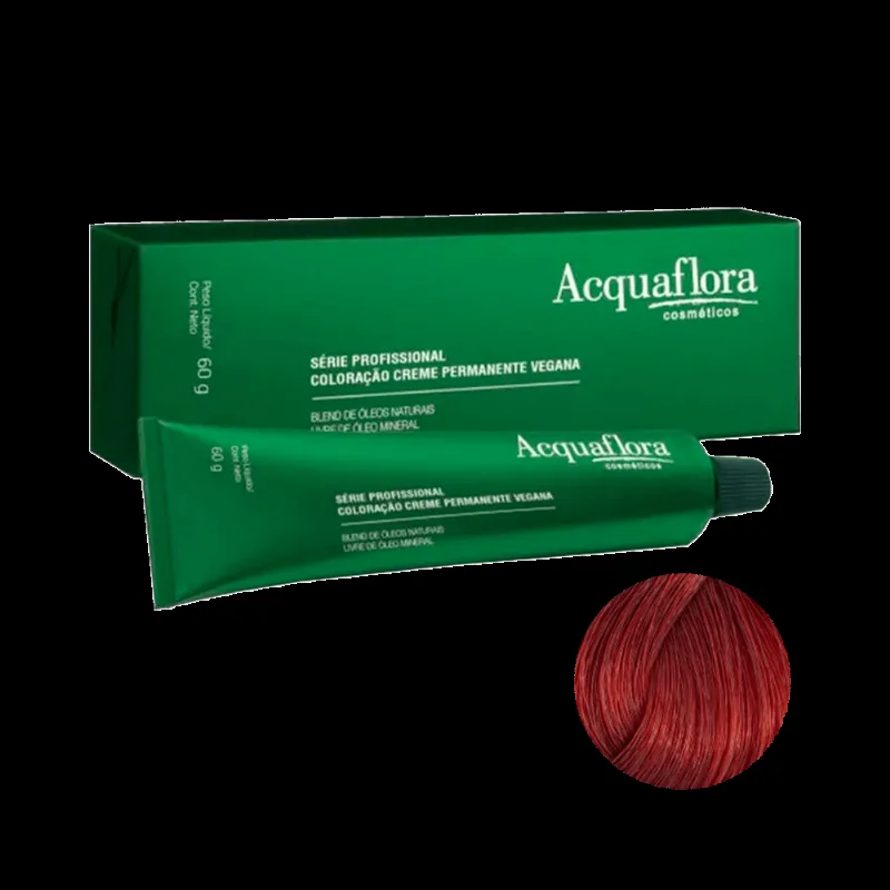 Coloração Acquaflora Creme Permanente Vegana 66.64 Louro Escuro Vermelho Acobreado 60g
