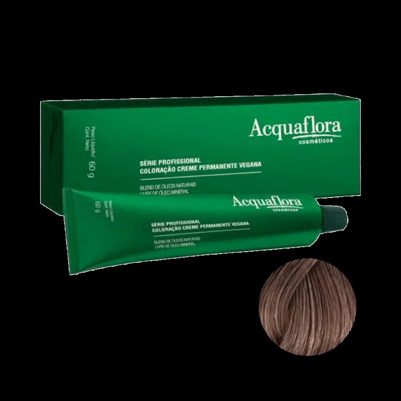 Coloração Acquaflora Creme Permanente Vegana 7.1 Louro Natural Acinzentado 60g