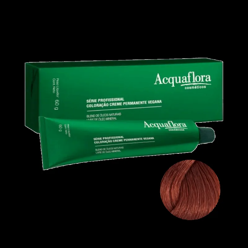 Coloração Acquaflora Creme Permanente Vegana 7.4 Louro Natural Acobreado 60g
