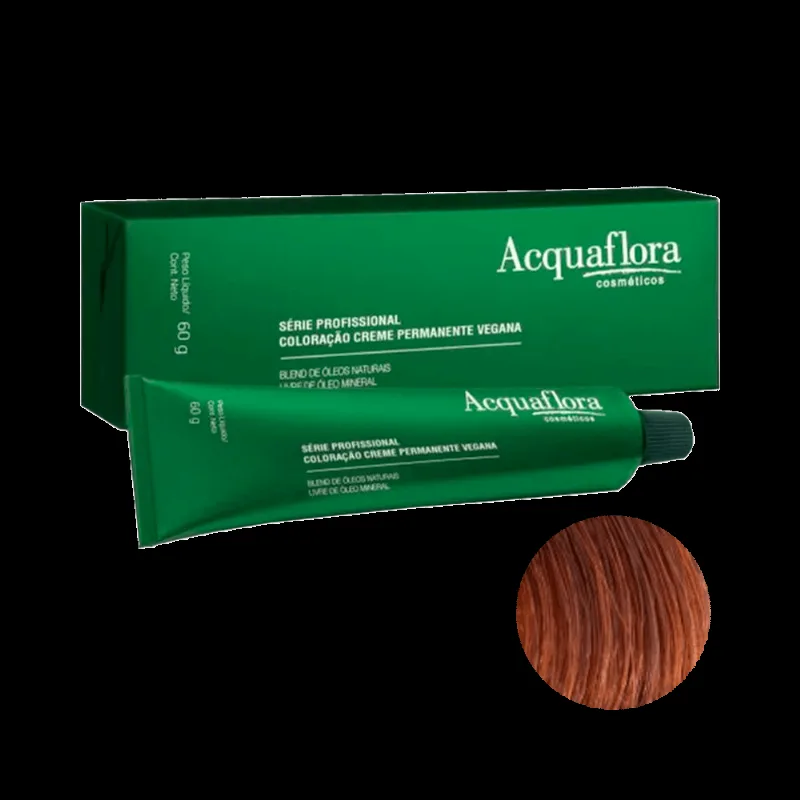 Coloração Acquaflora Creme Permanente Vegana 7.44 Louro Natural Cobre Intenso 60g