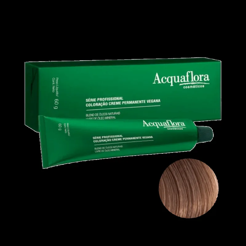 Coloração Acquaflora Creme Permanente Vegana 7.71 Louro Natural Marrom Acinzentado 60g