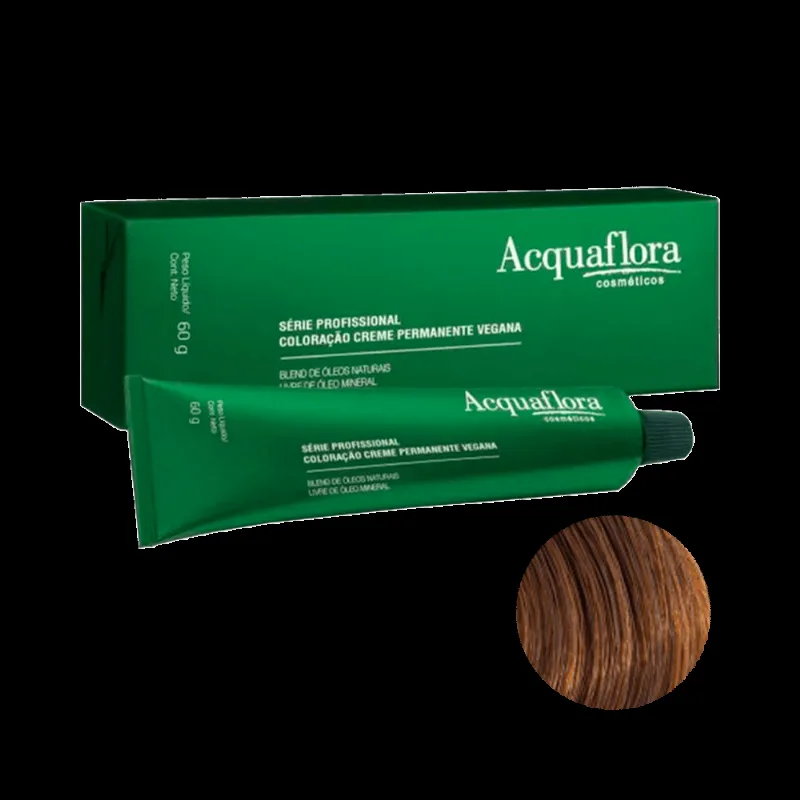 Coloração Acquaflora Creme Permanente Vegana 7.73 Louro Natural Marrom Dourado 60g