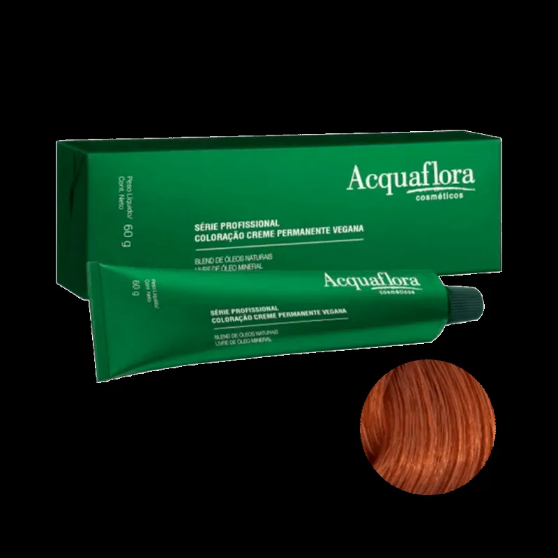 Coloração Acquaflora Creme Permanente Vegana 8.4 Louro Claro Acobreado 60g