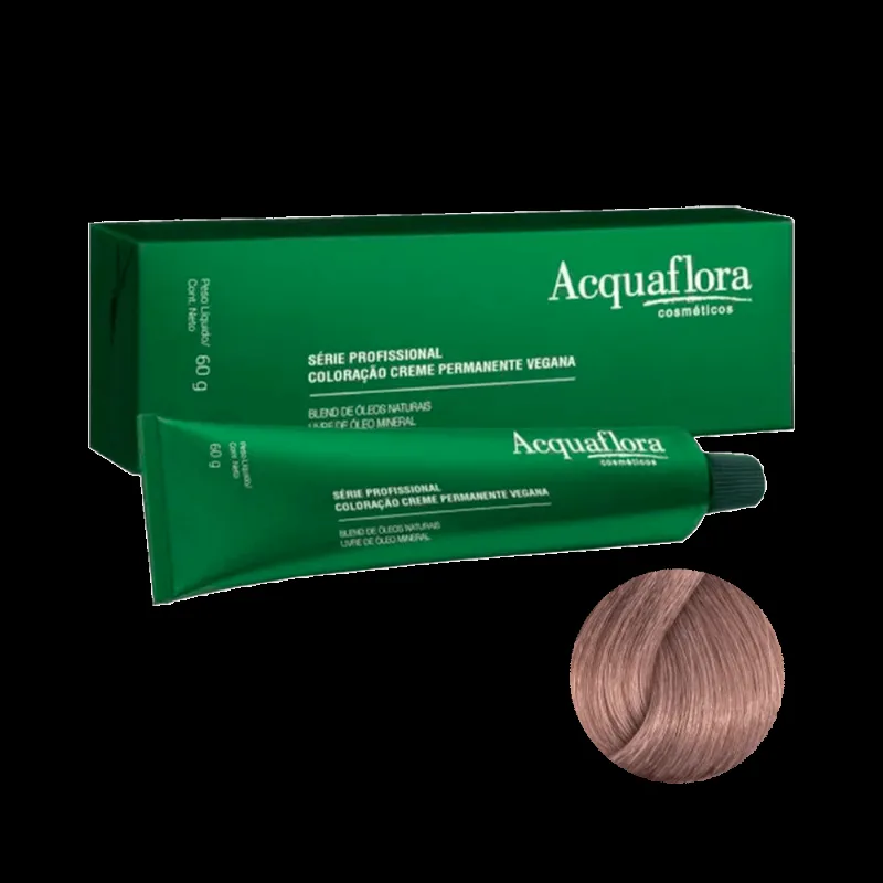Coloração Acquaflora Creme Permanente Vegana 8.21 Louro Claro Irisado Acinzentado 60g