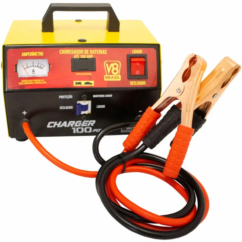 Carregador de Bateria Analógico 10A 60Hz V8 100 Power 20191