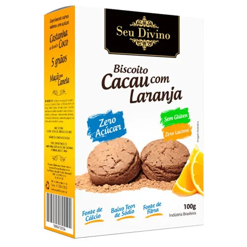 Biscoito Seu Divino Cacau C/ Laranja 100g - BIANCA SIMOES