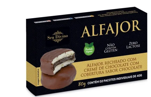 ALFAJOR VEGANO BRANCO COM RECHEIO SEU DIVINO 80G - SEU DIVINO