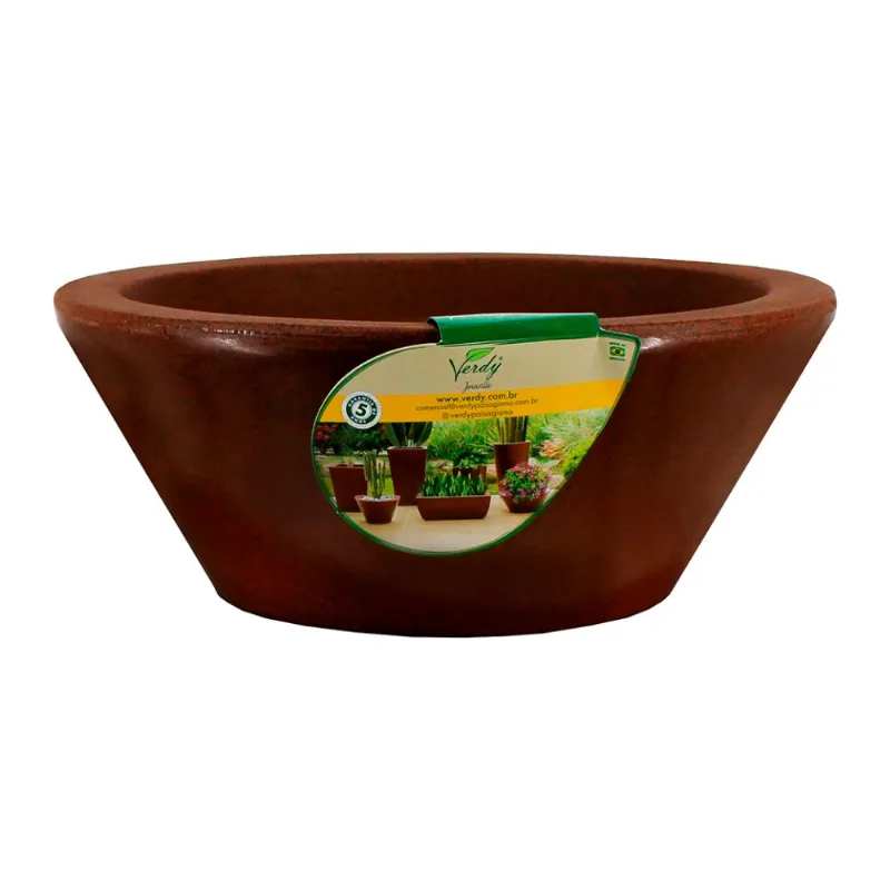 Bacia Joinville Marrom Stone Verdy 20x12cm