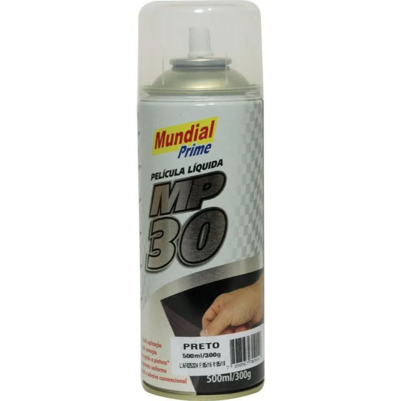 Tinta Spray Mp30 Pelicula Liquida Preto 500Ml Mundial Prime